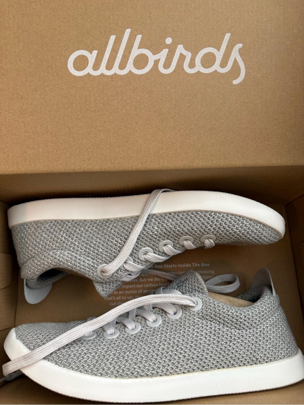 allbirds Light Gray Knit Low-Top Sneakers